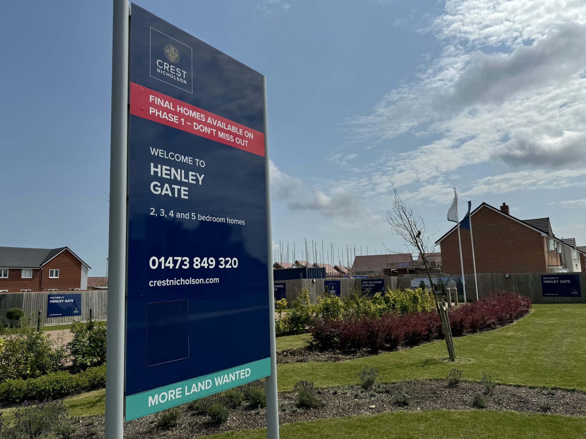 A photo of the Henley Gate housing development in Ipswich